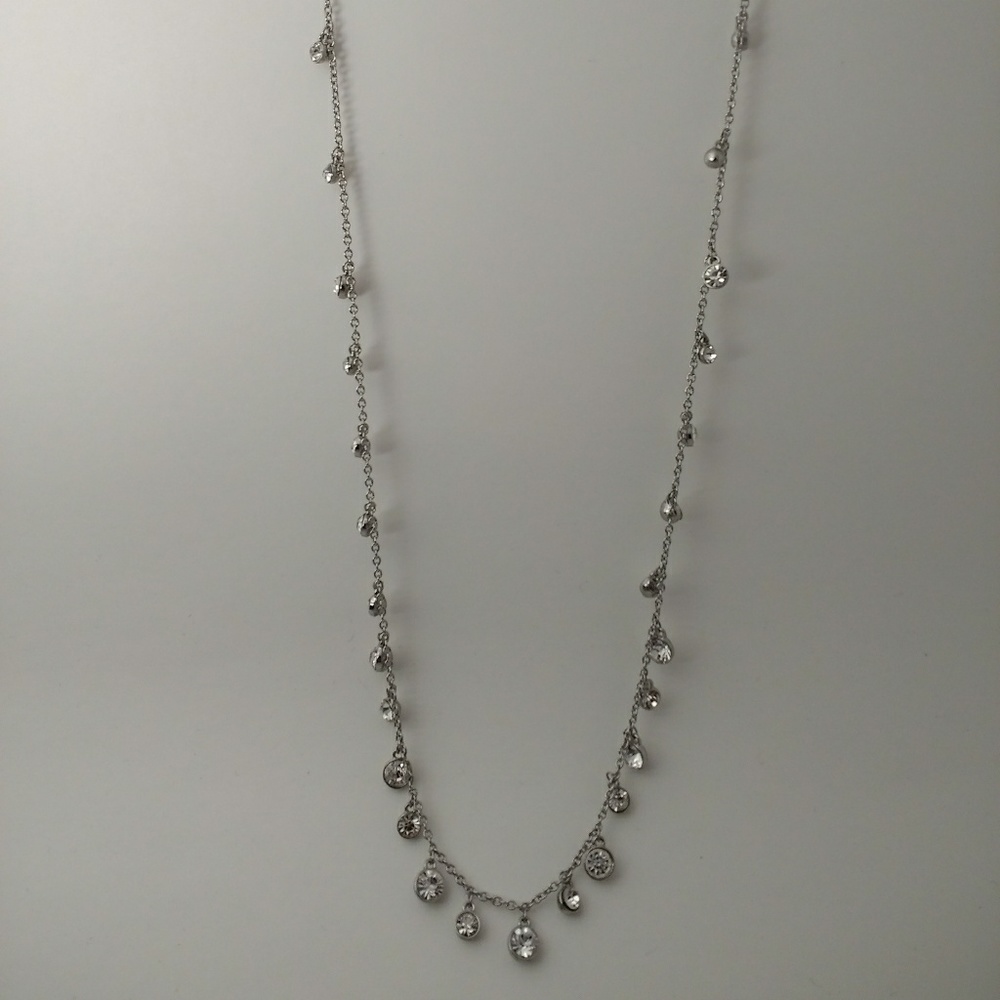 INC Silver Drippy Long Necklace